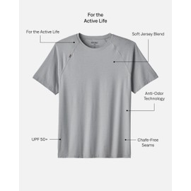 Rhone Reign Mens Workout Shirts, Anti-Odor, Quick Dry Mens Gym Shirts, Workout Shirts for Men (Navy, Small)