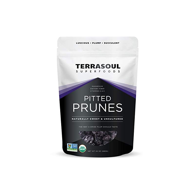 Terrasoul Superfoods ciruelas orgánicas con huesos, 1 libra