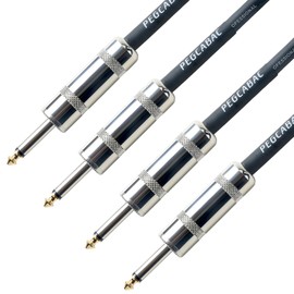 pegcabac Professional Speaker Cable 10FT Heavy Duty Cord Wire 2-Pack 12AWG Pure Copper 1/4 inch to 1/4 inch TS Straight Male to Male for Amplifier, Speaker Cabinet, PA and DJ Audio