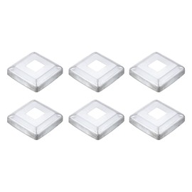 sourcing map 6Pcs Post Base Cover, 3.75"x3.75" (Internal Size 1.2"x1.2") Metal Integral Style Post Skirt, Porch Column Wrap for Post Fence Deck Cable Railing Baluster Stair Rails, Silver