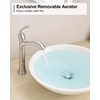 HEYMYTAP Brass Vessel Sink Faucet Brushed Nickel, Single Handle Tall