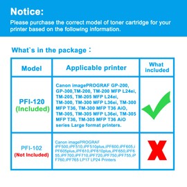 LCL PFI-120 PFI120 Yellow 130-ml Ink Cartridge Replacement for Canon PFI120Y PFI-120Y Ink for Canon ImagePROGRAF GP-200 GP-300 TM-200 TM-205 TM-300 TM-305 Printers (1-Pack)