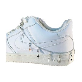 DEMODDY 2PCS Hollow Star Pendant Titanium Steel Shoe Chain, Trendy Hip Hop Punk Studded DIY Shoe Accessory for Martin Boots, Cool Party Decoration (HP)