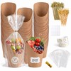 100 Set 12 oz Brown Kraft Charcuterie Cups with Sticks,