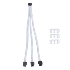 16Pin to 3X 8 Pin Gpu Cable PCIE 5.0 12VHPWR Right Angle 12+4 Pin to 3x8 Pin Female Extension Power Cable For 3090TI 4090 4080 Graphics Card White