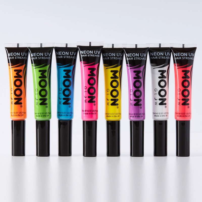 Moon Glow Neon UV Hair Colour Streaks | White |