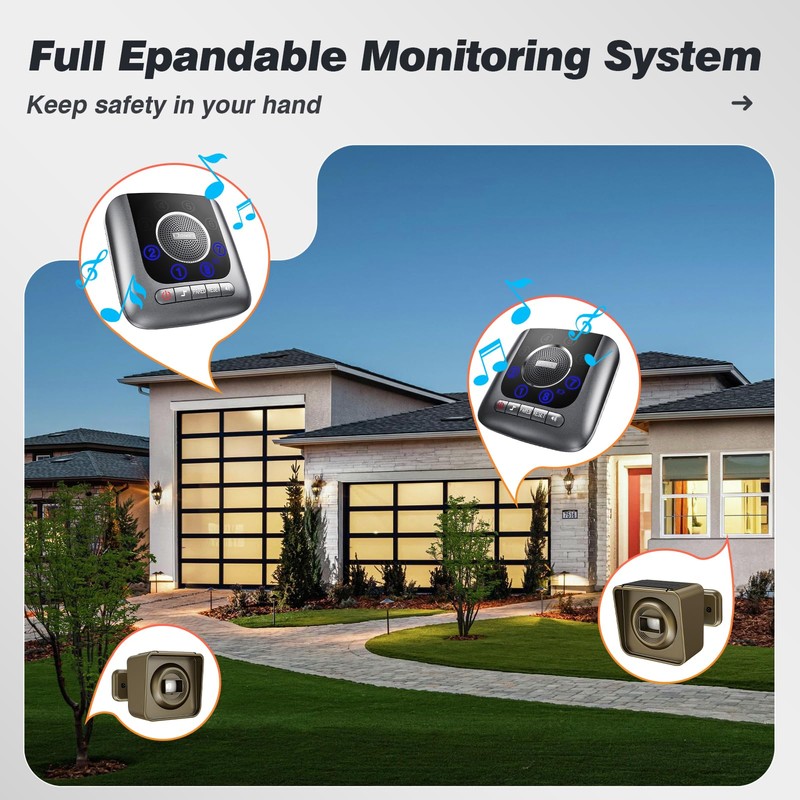 Chtoocy Solar Driveway Alarm Wireless Outside 1/2 Mile Long Range,