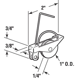 Prime-Line MP541 Screen Door Spring Tension Roller, 1 In. Nylon Wheel (2 Pack)