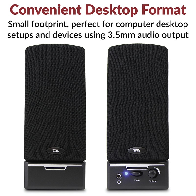 Cyber Acoustics CA-2014 Computer Speakers, Full Stereo Sound, Convenient Controls,