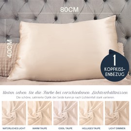 Dreamzie - Silk cushion cover - 100% mulberry silk, 19 momme, double-sided Oeko-TEX® - silk pillowcase for hair and skin - anti-ageing, anti-bed bugs.