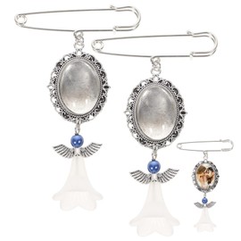 Gadpiparty 2 Piezas Pin De Boda Foto Marco Algo Azul para La Novia En La Boda De Novia para El Dia De La Boda del Día De La Boda para La Novia Ramo Polipropileno El