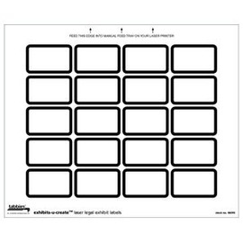 Tabbies U-Create Exhibit Labels, White, 240 per package