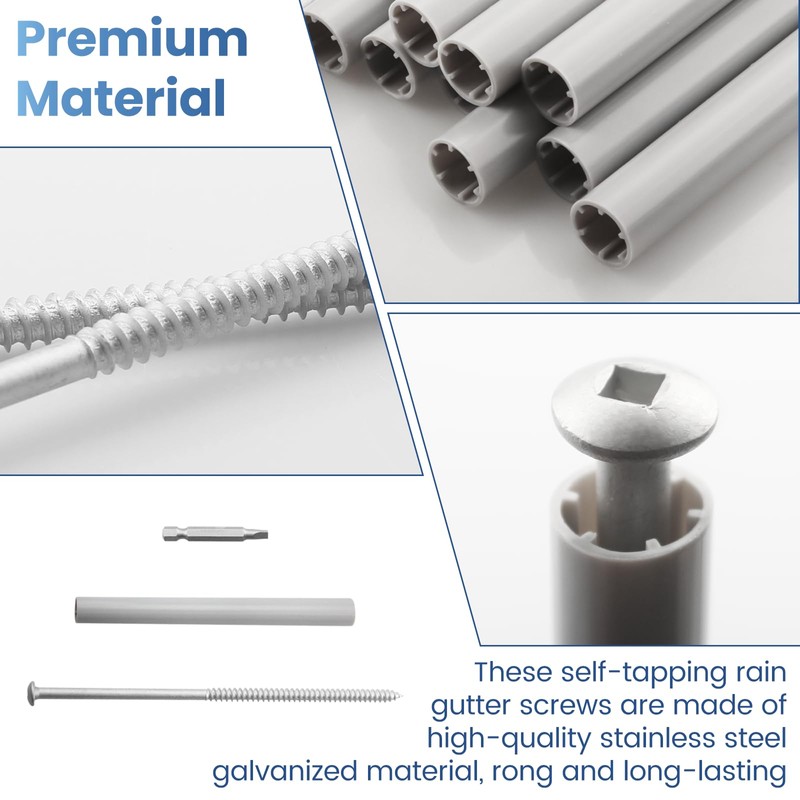 15 Pack Gutter Screw 33047PK 7-Inch Screw & Plastic Ferrule