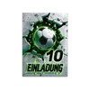 12 Invitation Cards for 10th Children's Birthday Football Children Boys
