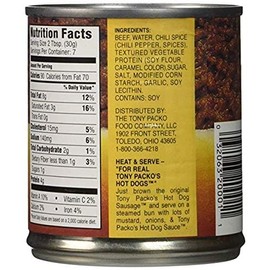 Tony Packo's Hot Dog Sauce with Beef, 7.5 Ounce (Pack of 12)