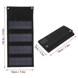 Portable Solar Panel, 40 W, Foldable Solar Panel, Solar Charger, Foldable Monocrystalline Solar Panel Charger for Outdoor, Camping, Hiking, Emergency Charging (Black)