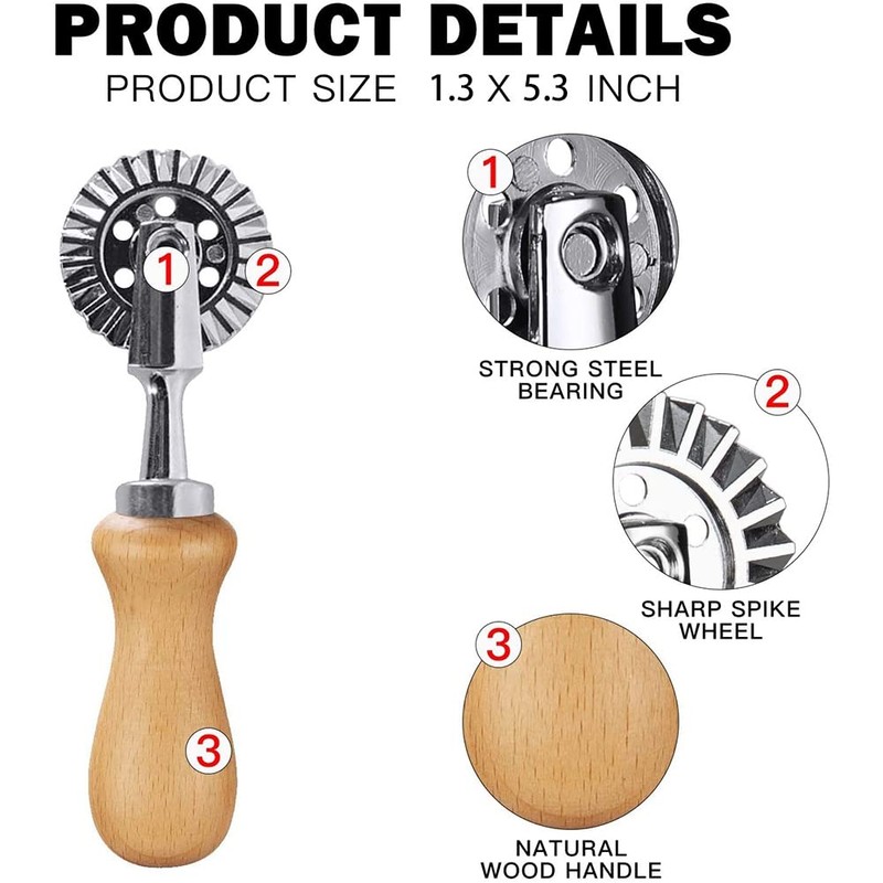 NADMITFEAT Wheel Cutter - Pasta Cutter Wheel - Ravioli Crimper