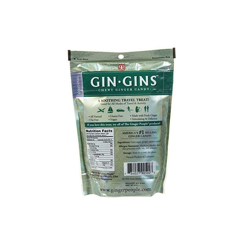 The Ginger People Original Gin Gins Chewy Ginger Candy -