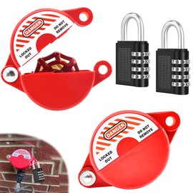 smseace 2Pack Gate Valve Lockout Device with Coded Lock suited for 1to2-1/2"gate valve handles Gate Valve Lockout Water Spigot Lock for outdoor faucet Water Spigot Faucet Devices