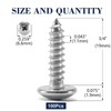 #4 x 3/4" Wood Screw 100Pcs Truss Head Phillips 18-8