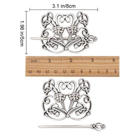 DELORIGIN Pack of 2 Viking Celtic Hair Pins Knot Hair Accessories Tibetan Style Hair Clip Scarf Pin Made of Alloy for Women Scarf Sweater Decoration