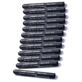 Dixon 36512 Industrial Lumber Crayon - Soft Graphite Black - 12 per Package