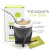 Leather Wrapped Handmade Mate Gourd Including Straw (Bombilla) (Black)