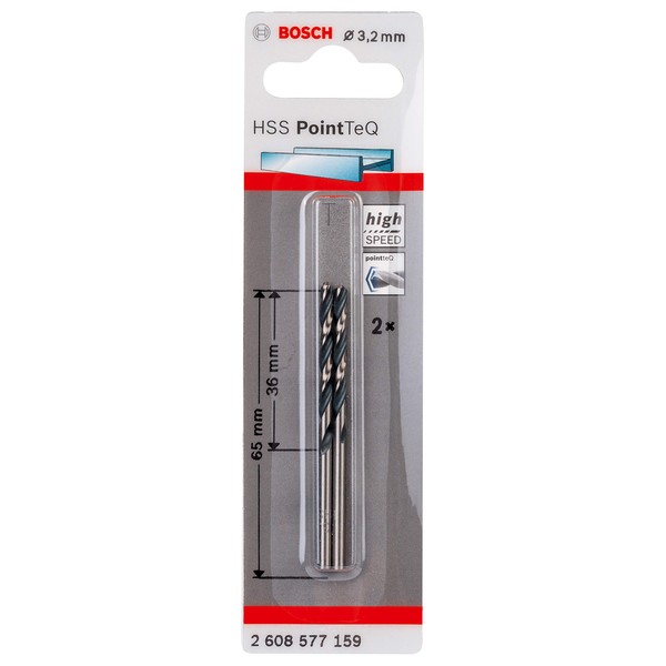 Bosch Bosch Professional 2 Stck HSS Spiralbohrer PointTeQ (fr Metall,