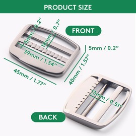 RiseDirectly 6 Pcs Heavy Duty 1-1/2 Inch or 1 Inch Metal Ladder Buckle Zinc Alloy Adjustable Webbing Release Buckles Ladder Lock Slider Adjuster for Strap Belt Backpack