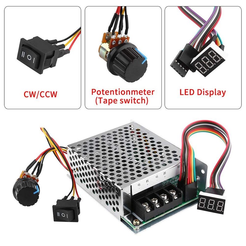 DC Speed Controller, 10V-55V PWM Brushed DC Motor Speed Controller
