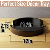 Round Decorative Tray - 12 Inch Round Black Tray with