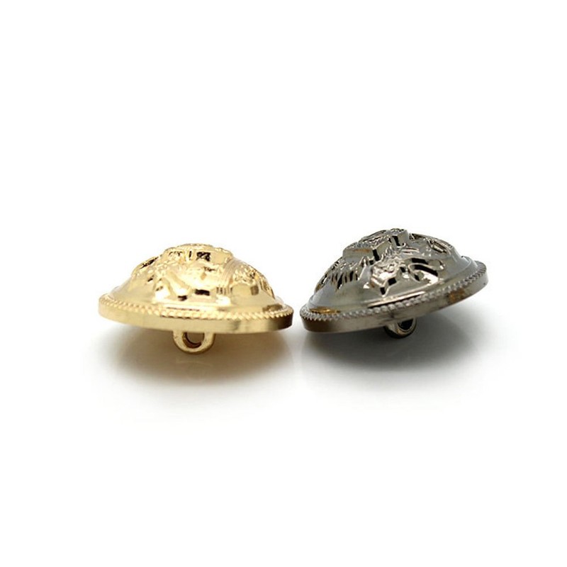 Fashion Decorative Metal Buttons Lace Mesh Surafce With Logo Coat