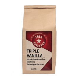 Lola Savannah Triple Vanilla Whole Bean Coffee - Three Unique Layers of Vanilla Delivers an Irresistible Velvety Smooth Sweet Cream Profile, Caffeinated, 2lb Bag