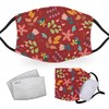 Red Flowers - Adult Face Masks - 2 Filters Included