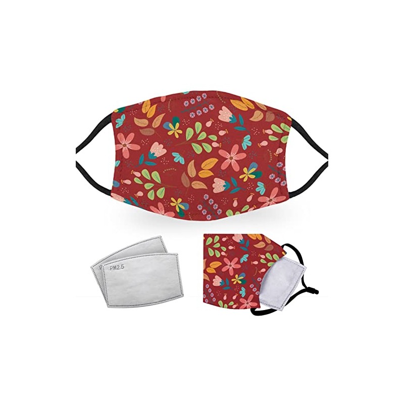 Red Flowers - Adult Face Masks - 2 Filters Included