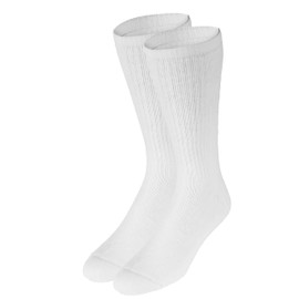 NuVein 8-15 mmHg Medical Compression Socks, Mid Calf Crew Length, Padded Cushion Foot, White, Large