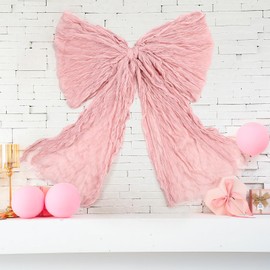 VitalCozy Large Pink Bows for Decoration 35 x 48 Inches Bow Wall Decor Coquette Party Backdrop for Coquette Bachelorette Decorations Shower Bridal Supplies