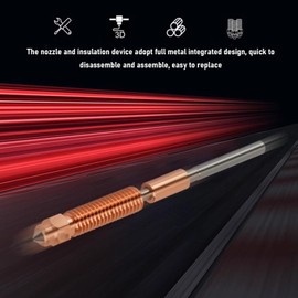 Quick Swap Nozzle, M6 Integrated Nozzle Hardened Steel CrZrCu 2 Pcs Uniform Heating for K2 Plus for PLA, ABS, PETG, TPU, PP, PC, PLA CF, PA CF, and PET CF(0.4mm)