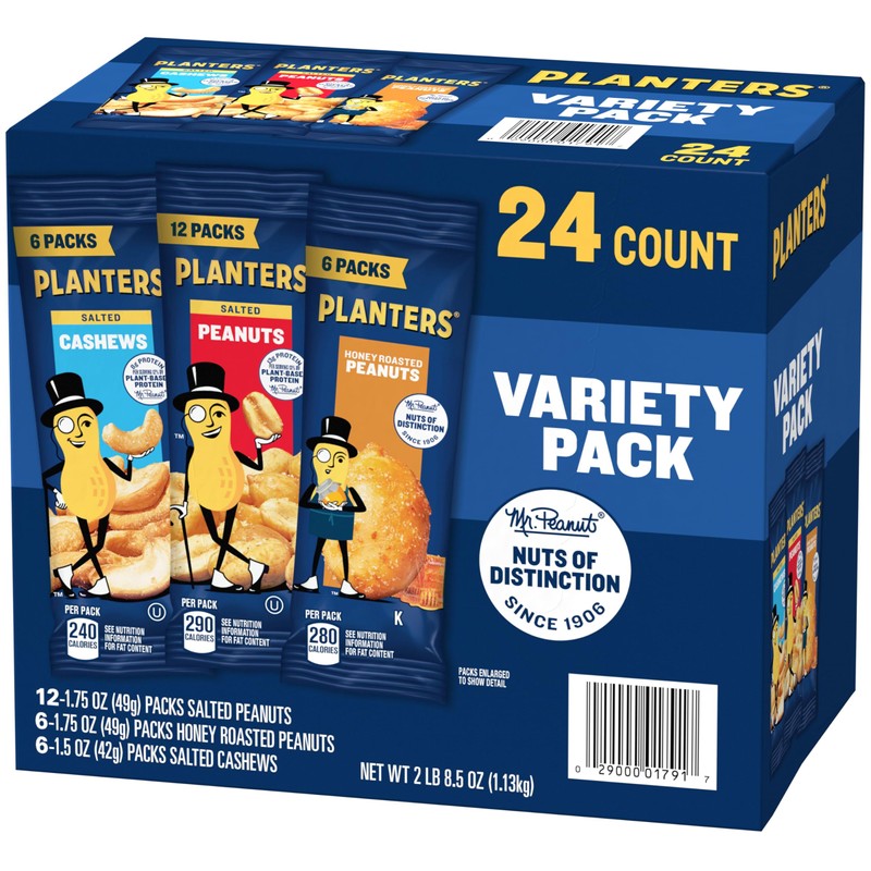 PLANTERS Peanuts and Cashews Variety Pack, 40.5 oz.