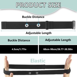 Heart Rate Monitor Chest Replacement Strap, Adjustable Elastic Sport HRM Soft Belt Sensor Chest Mount Straps Bands for Run Cycling, Compatible with Equipment Wahoo Garmin Polar Buckle Distance 45mm
