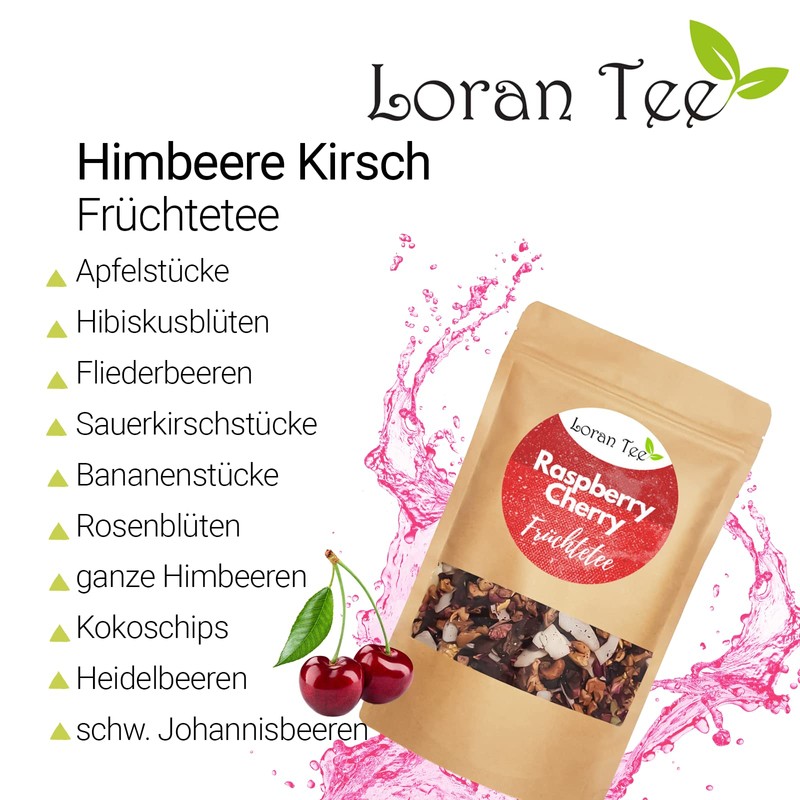 LORAN Raspberry Cherry Set, Raspberry Cherry Fruit Tea, Loose 200