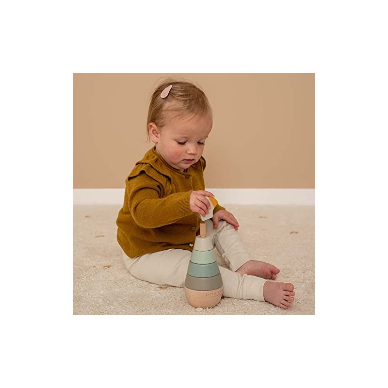 Little Dutch 7073 FSC Wooden Ring Stacking Tower - Little