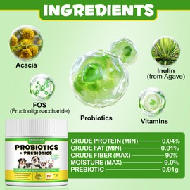 120g Dog Probiotic Powder -Dog Profibre for Gut Health-Supports Digestive Health -12 Strains & Prebiotics for Pet’s Digestion, Dog Probiotic Supplement