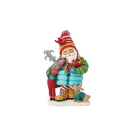 Enesco Cozy and Warm Santa Figurine - Artist Gallery Collection - Warm Colors (Brown, Red, Orange) - Santa Claus - Figurine