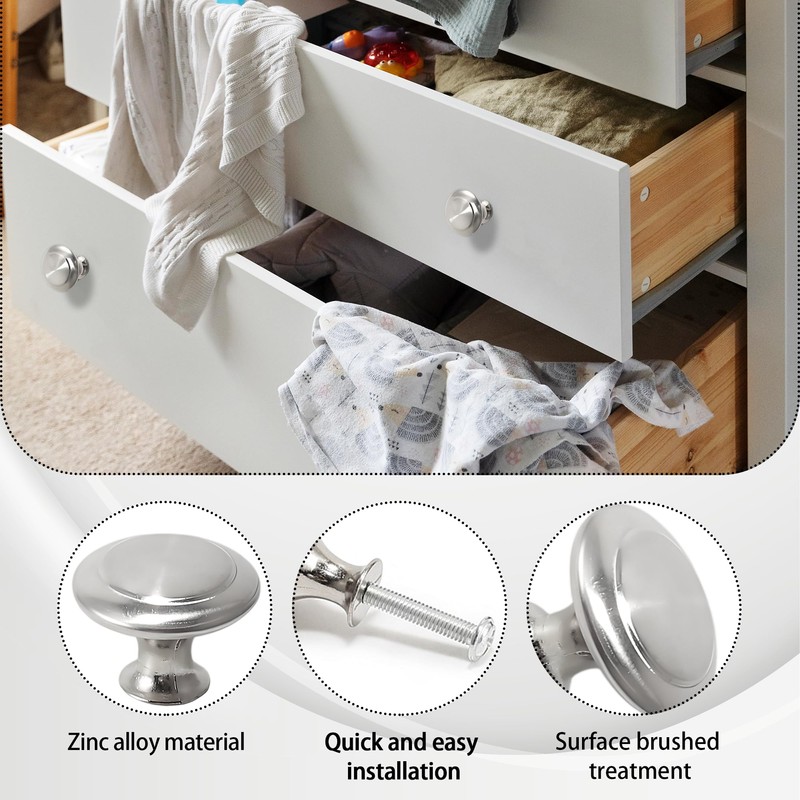 Bansusu 12Set Silver Drawer Knobs Quick Installation Excellent Material Silver