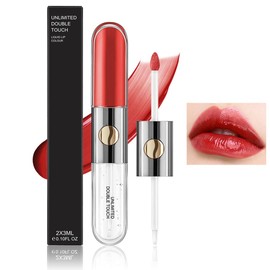 Double Head Matte Lipstick - Matte Lqiuid Lipstick Lip Gloss Moisturizing Nutritious Lip Gloss Set, No-transfer base colour (107#)