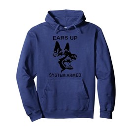 German Shepherd Ears Up System Armed Outfit Dog Breed Animal Pullover Hoodie