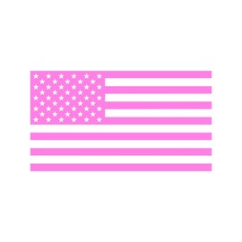 Hill Country Vinyl American US Flag [Pick Color/Size] Vinyl Decal Sticker for Laptop/Car/Truck/Window/Bumper (5in x 2.8in, Matte Pink)