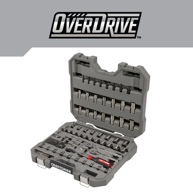 CRAFTSMAN OVERDRIVE 99-Piece Gunmetal Chrome Mechanics Tool Set, Standard SAE/Metric