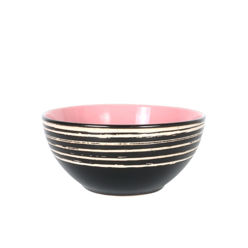 A Luxurious Relief pink Ceramic Tableware Set with 48 Pieces